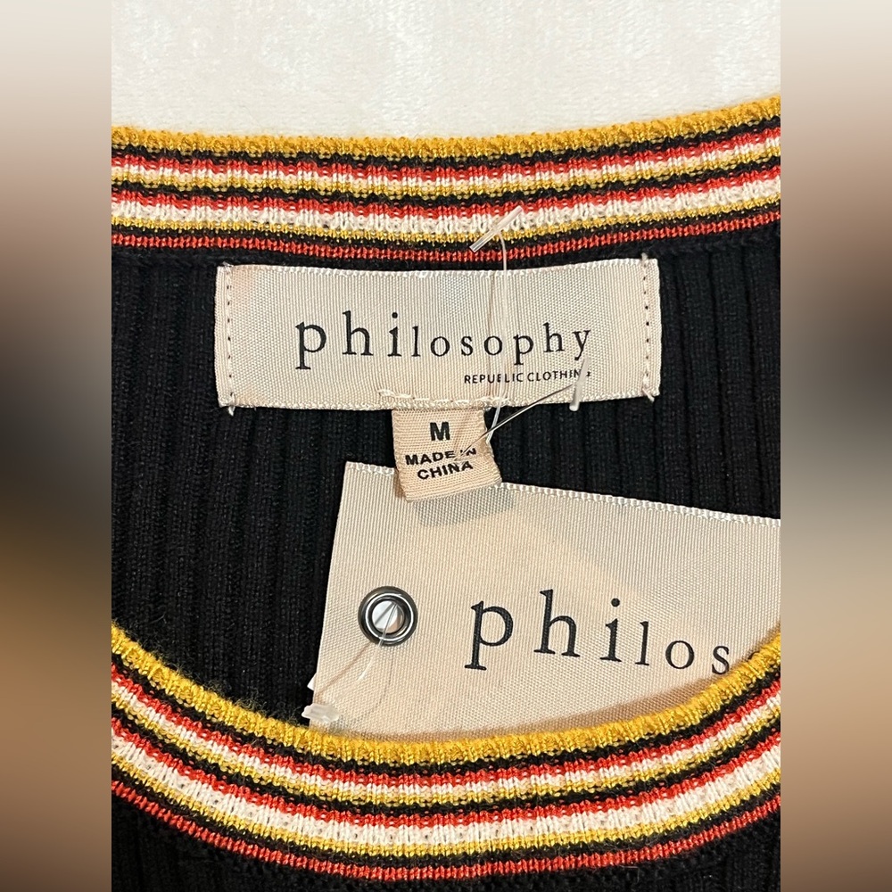 Philosophy Republic Clothing Multicolor Striped Knit Sweater Women’s Medium NWT - Picture 5 of 14
